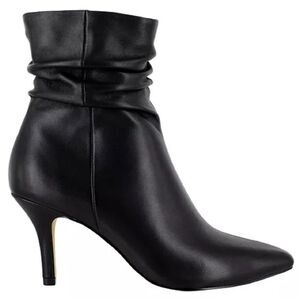 Bella Vita Black Heeled Boots with Ruched Elegance
